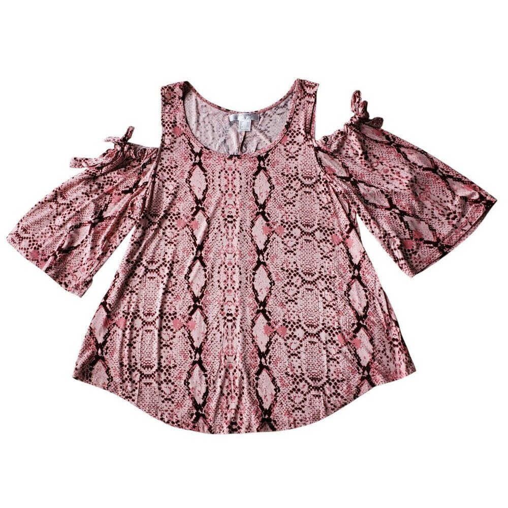 New Venus Lascana Pink Python Print Cold Shoulder… - image 4